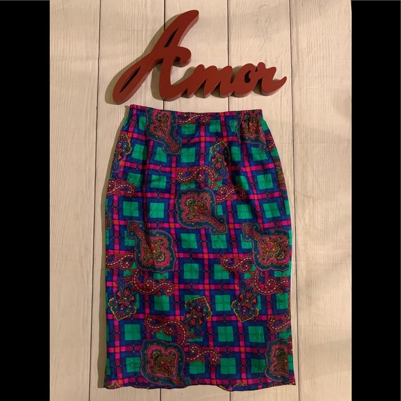 VTG Anne Crimmins Sz 10 Multicolored 2pc Skirt Set - Picture 11 of 12